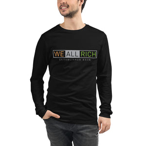 WE ALL RICH BOX LOGO Unisex Long Sleeve Tee